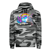 Slate Camo peace love unicorn Premium Hoodie - LillyAllenDesigns
