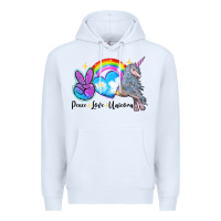 White peace love unicorn Premium Hoodie - LillyAllenDesigns