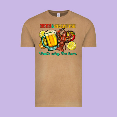 Beer&crawfish That's Why I'm Here Vintage Tee Designed By Fadigitalartstudio