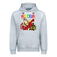 Heather Grey mens ho ho ho mosexual Urban Hoodie - DesigneFamous