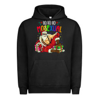 Pigment Black mens ho ho ho mosexual Urban Hoodie - DesigneFamous