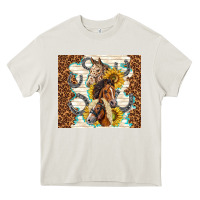 Cream horses with sunflowers Heavy Core Tee - TumblerDesignByShophia