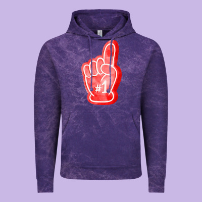 Number One Foam Finger Vintage Hoodie Designed By Fadigitalartstudio