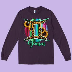 Gemini Long Sleeve Tee Designed By Ranaportraitstore