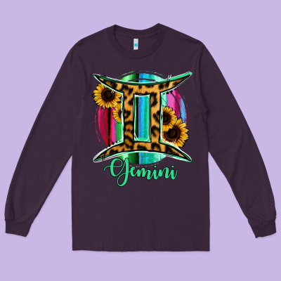 Gemini Long Sleeve Tee Designed By Ranaportraitstore