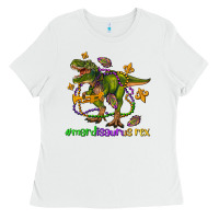 White mardi saurus rex olivia Ladies Tee - OliviaCreatesArt