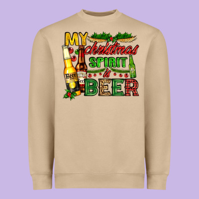 My Christmas Spirit Is Beer With Beer Bottles Heavyweight Sweatshirt Designed By Adodesignshop