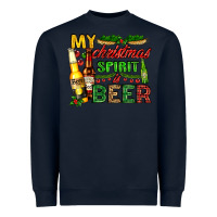 Navy my christmas spirit is beer with beer bottles Heavyweight Sweatshirt - AdoDesignShop