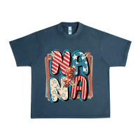 Midnight Navy 4th of July nana with lightning bolt Urban Heavy Tee - FaDigitalArtStudio