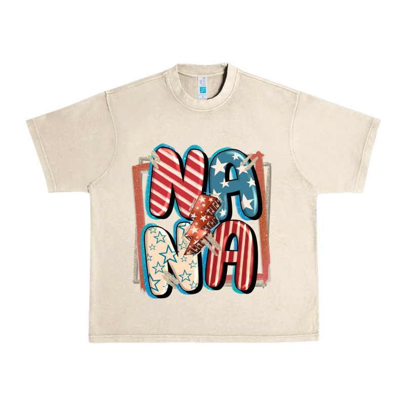 4th Of July Nana With Lightning Bolt Urban Heavy Tee by FaDigitalArtStudio | Teevron