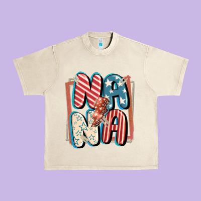 4th Of July Nana With Lightning Bolt Urban Heavy Tee Designed By Fadigitalartstudio