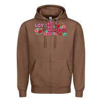Chestnut floral love and kiss Zipper Hoodie - AdoDesignShop