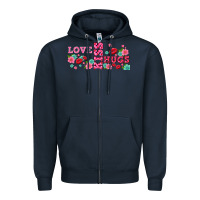 Navy floral love and kiss Zipper Hoodie - AdoDesignShop