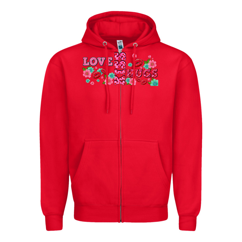Floral Love And Kiss Zipper Hoodie by AdoDesignShop | Teevron