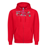 Red floral love and kiss Zipper Hoodie - AdoDesignShop