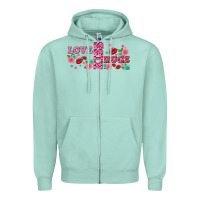 Seafoam floral love and kiss Zipper Hoodie - AdoDesignShop