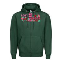 Sports Green floral love and kiss Zipper Hoodie - AdoDesignShop