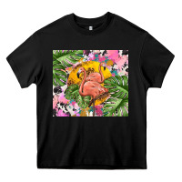Black flamingo with leopard Heavy Core Tee - TumblerDesignByShophia