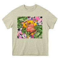 Mossy flamingo with leopard Heavy Core Tee - TumblerDesignByShophia