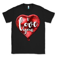 Black I love you heart balloon Valentine's Day Classic Tee - HowdyJamesFarm