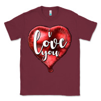 Burgundy I love you heart balloon Valentine's Day Classic Tee - HowdyJamesFarm