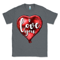 Charcoal Heather I love you heart balloon Valentine's Day Classic Tee - HowdyJamesFarm