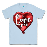 Dusty Blue I love you heart balloon Valentine's Day Classic Tee - HowdyJamesFarm
