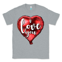 Heather Grey I love you heart balloon Valentine's Day Classic Tee - HowdyJamesFarm
