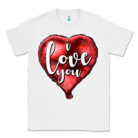 White I love you heart balloon Valentine's Day Classic Tee - HowdyJamesFarm
