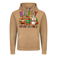 Happy Hallothankmas Coffee Cups Vintage Hoodie | Teevron
