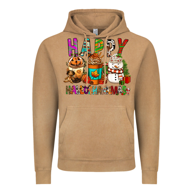 Happy Hallothankmas Coffee Cups Vintage Hoodie by FaDigitalArtStudio | Teevron