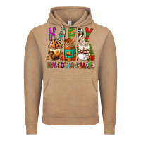 Vintage Coffee Happy hallothankmas coffee cups Vintage Hoodie - FaDigitalArtStudio