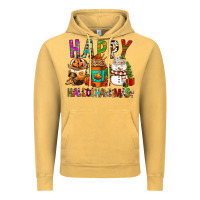 Vintage Mustard Happy hallothankmas coffee cups Vintage Hoodie - FaDigitalArtStudio
