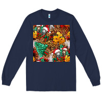 Navy christmas donkeys Long Sleeve Tee - FaDigitalArtStudio