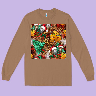 Christmas Donkeys Long Sleeve Tee Designed By Fadigitalartstudio