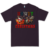 Plum howdy christmas with santa riding his sleighs Premium Tee - CowGirlArtShop