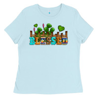 Baby Blue blessed olivia Ladies Tee - OliviaCreatesArt