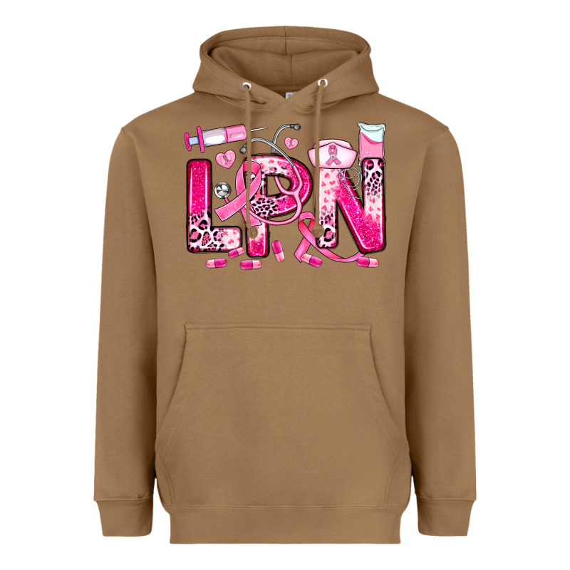Breast Cancer Lpn Licensed Practical Nurse Heavyweight Hoodie by JahusDesignShop | Teevron