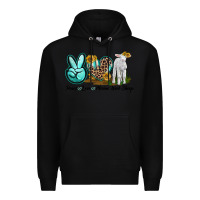 Black Peace Love Merino Wool Sheep Premium Hoodie - LillyAllenDesigns