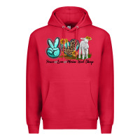 Cardinal Peace Love Merino Wool Sheep Premium Hoodie - LillyAllenDesigns