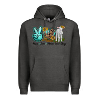 Charcoal Heather Peace Love Merino Wool Sheep Premium Hoodie - LillyAllenDesigns
