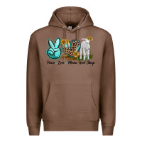 Chestnut Peace Love Merino Wool Sheep Premium Hoodie - LillyAllenDesigns