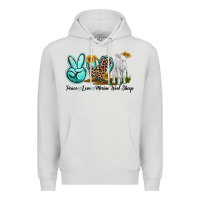 Dove Grey Peace Love Merino Wool Sheep Premium Hoodie - LillyAllenDesigns