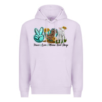 Lilac Peace Love Merino Wool Sheep Premium Hoodie - LillyAllenDesigns