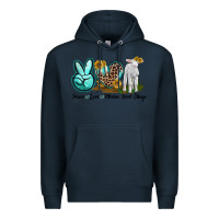 Navy Peace Love Merino Wool Sheep Premium Hoodie - LillyAllenDesigns