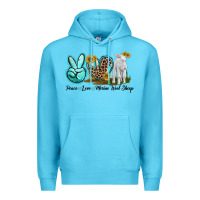 Ocean Blue Peace Love Merino Wool Sheep Premium Hoodie - LillyAllenDesigns