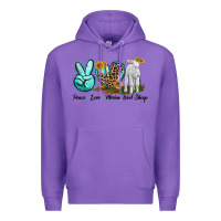 Purple Peace Love Merino Wool Sheep Premium Hoodie - LillyAllenDesigns