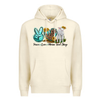 Sandshell Peace Love Merino Wool Sheep Premium Hoodie - LillyAllenDesigns