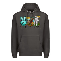 Smoke Peace Love Merino Wool Sheep Premium Hoodie - LillyAllenDesigns