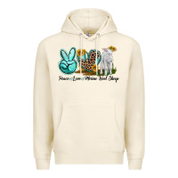 Tofu Peace Love Merino Wool Sheep Premium Hoodie - LillyAllenDesigns